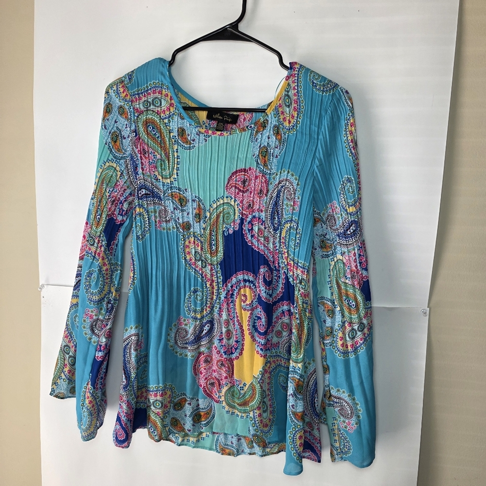 Melissa Paige Multicolor Paisley Blouse Top Women Medium